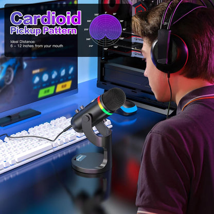 K66 PRO RGB USB Podcast Microphone